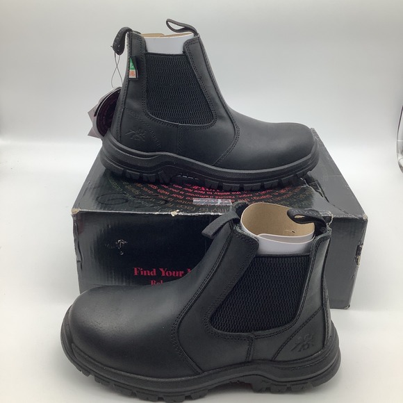 Moxie Trades Angelina Black Leather Safety Toe Work Chelsea Boots Womens Size 7 - Picture 1 of 10